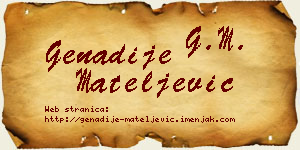 Genadije Mateljević vizit kartica